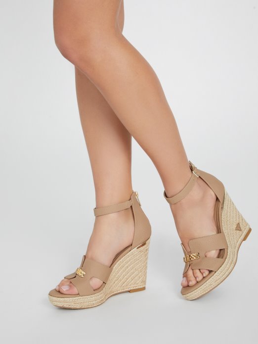 Jessi Espadrille Wedges Tan Guess Shopping
