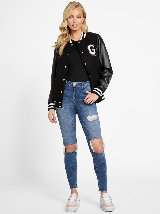 Jet Black Carola Sveučilišna Jakna Guess Shopping