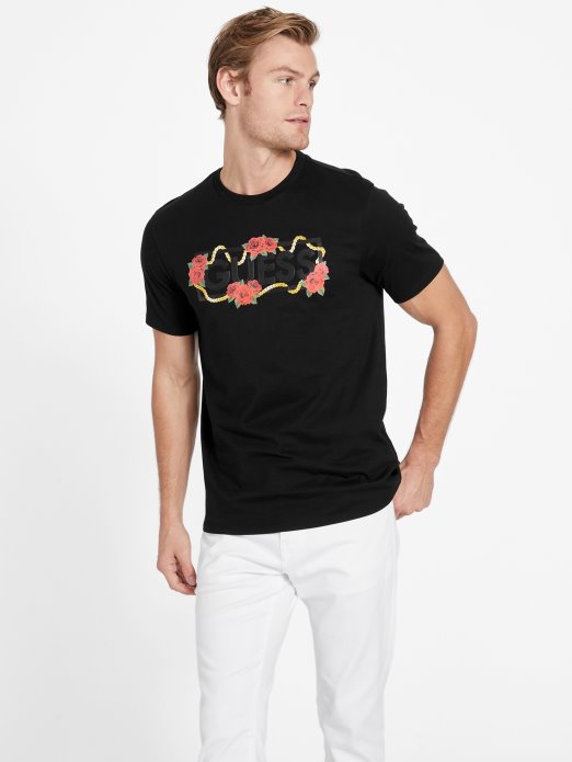 Jet Black Eco Shawne Logo Tee Guess Shopping