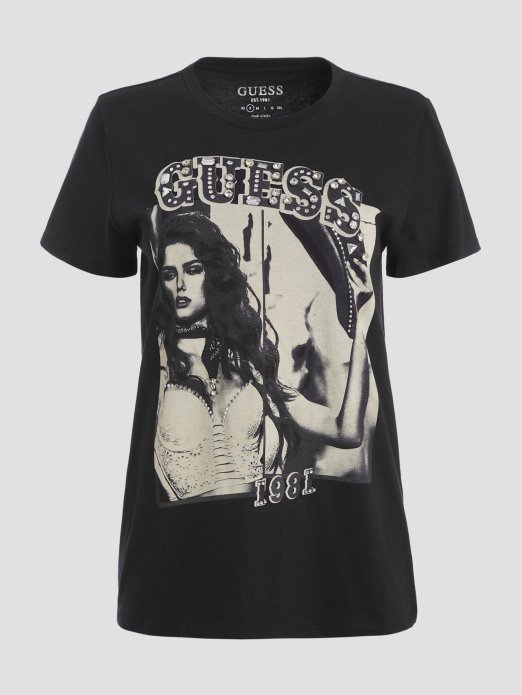 Jet Black Eco Western Girl Tee Guess Shopping