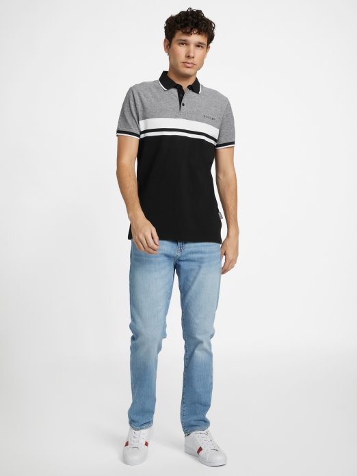 Jet Black Multi Guess Shopping Eco Kai Color-block Polo