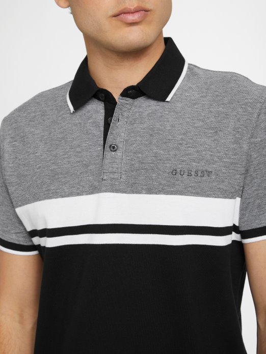 Jet Black Multi Guess Shopping Eco Kai Color-block Polo