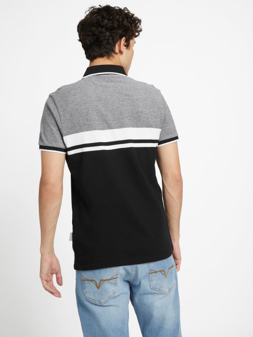 Jet Black Multi Guess Shopping Eco Kai Color-block Polo