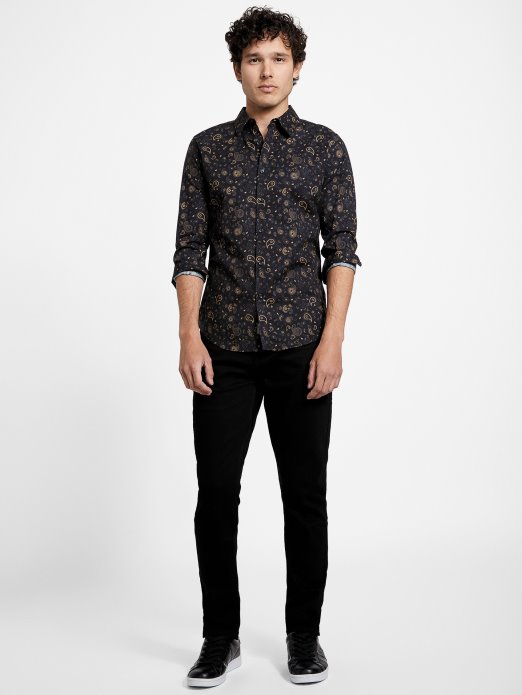 Jet Crna Astro Paisley Košulja Guess Shopping