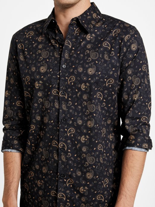 Jet Crna Astro Paisley Košulja Guess Shopping