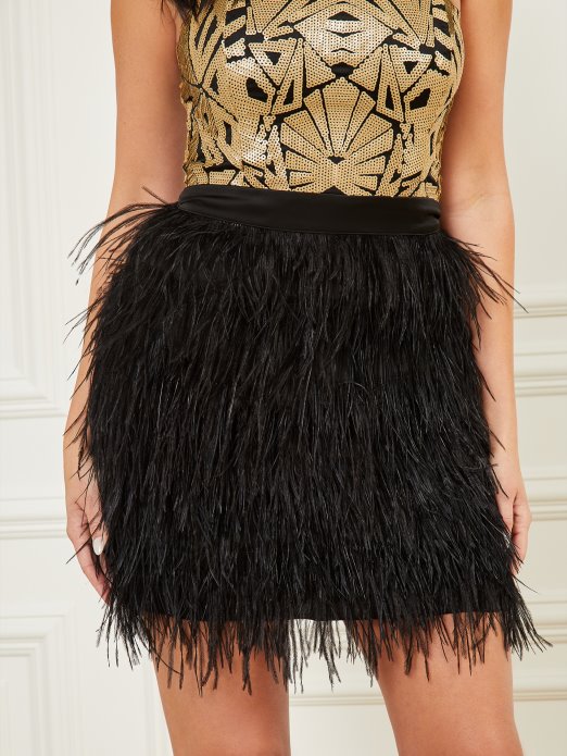 Jet Crna Bronwyn Haljina Od Perja Pogodi Kupnju