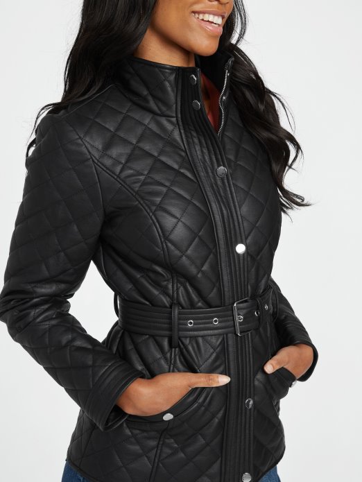 Jet Crna Danica Jakna Od Umjetne Kože Guess Shopping