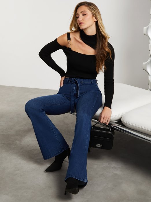 Jet Crna Edena Izrez Top Guess Shopping