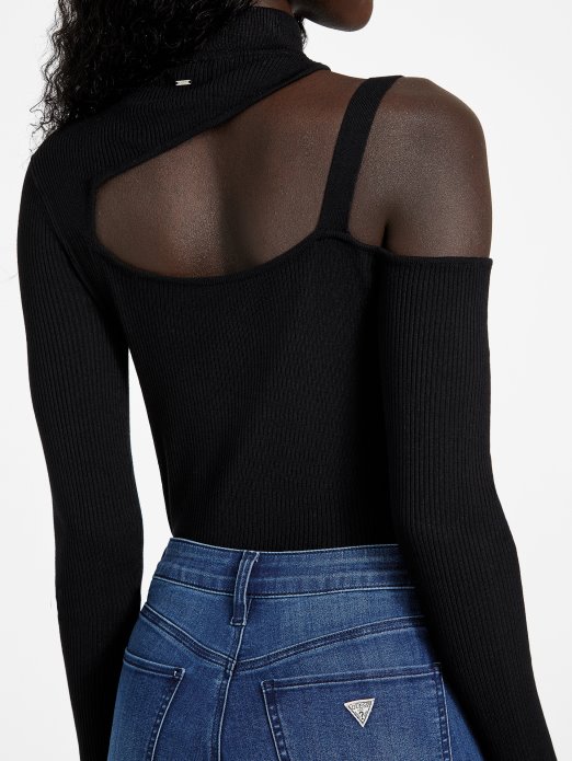 Jet Crna Edena Izrez Top Guess Shopping