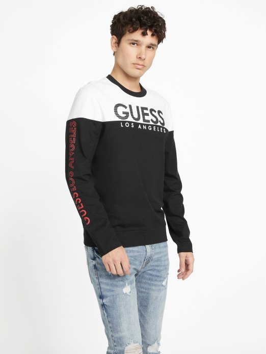 Jet Crna Eko Zioin Majica S Dugim Rukavima S Blokovima Boja Guess Shopping