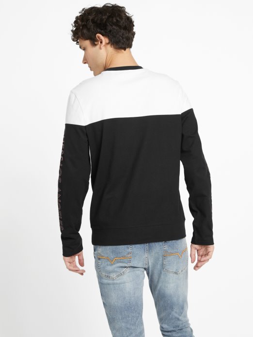 Jet Crna Eko Zioin Majica S Dugim Rukavima S Blokovima Boja Guess Shopping