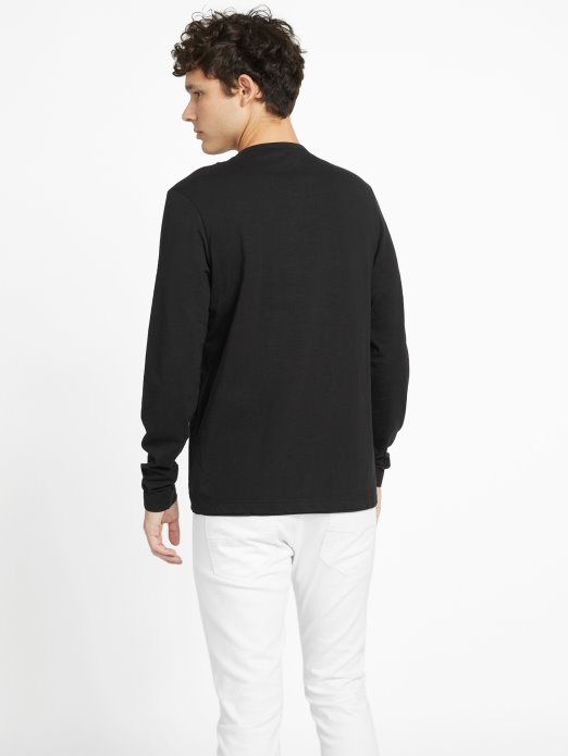 Jet Crna Guess Shopping Edgar Logo Majica Dugih Rukava