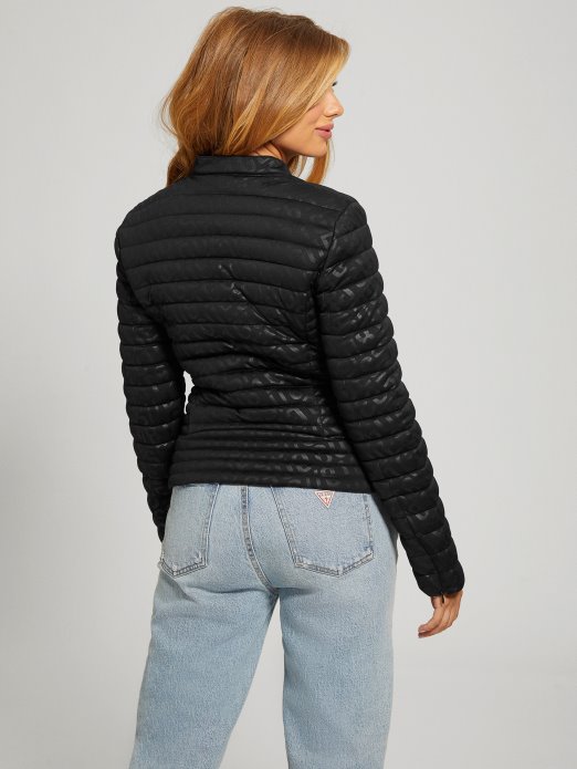 Jet Crna Guess Shopping Vona Prošivena Jakna S Logotipom