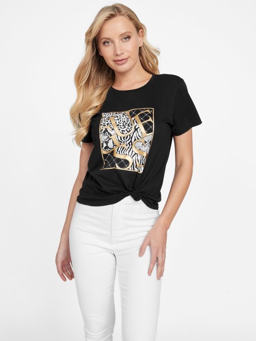 Jet Crna Iggy Logo Tee Guess Shopping