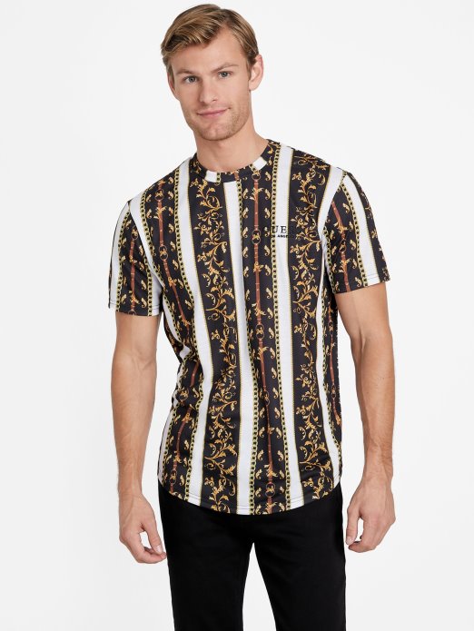 Jet Crna Multi Guess Shopping Seik Barokna Grafička Majica