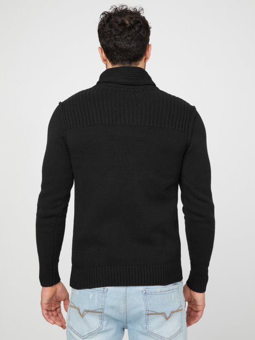 Jet Crni Džemper S Ljuskavim šalom Guess Shopping