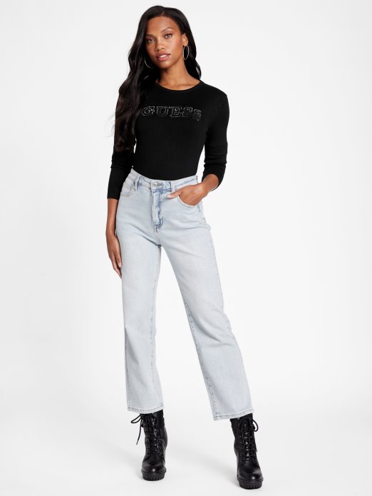 Jet Crni Guess Džemper Za Kupovinu S Logotipom Eco Flossia