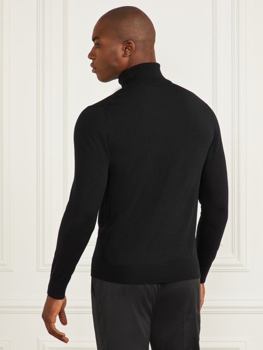 Jet Crni Pulover Od Merino Vune S Okruglim Izrezom Guess Shopping