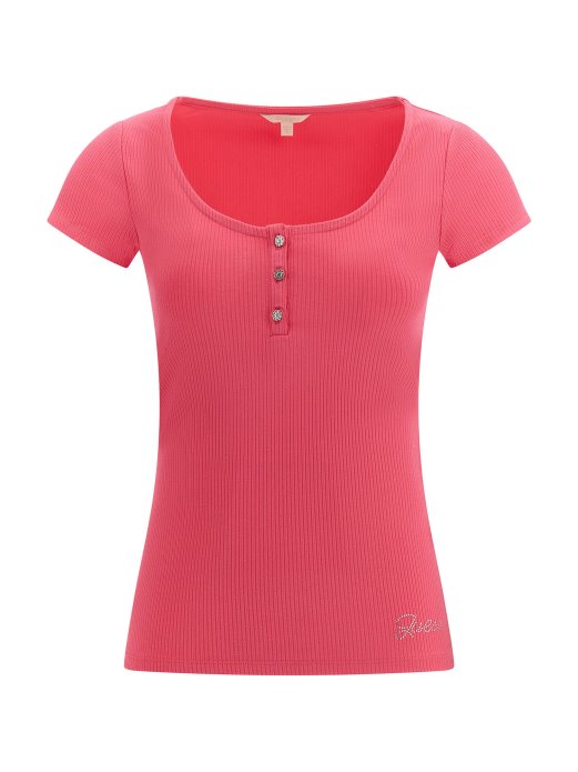 Jewel Buttons Top Guess Shopping Fuksija