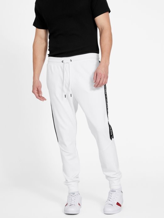 Jon Logo Tape Joggers Guess Shopping Pure White