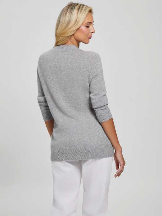 Juliette Pulover Od Kašmira Svijetlo Melanž Siva Guess Shopping