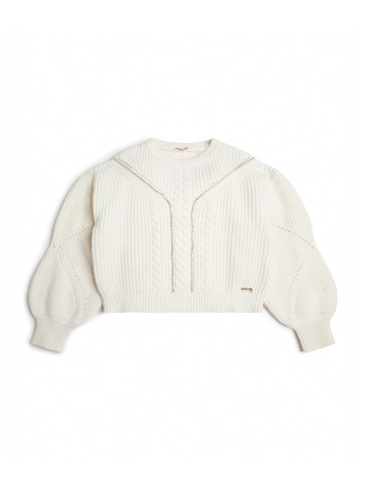 Kabel Pleteni Džemper (7-16) Guess Shopping Sol Bijela