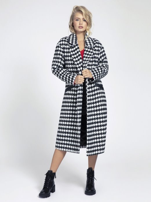 Kaput Od Mješavine Vune Pied De Poule Crni Multi Guess Shopping