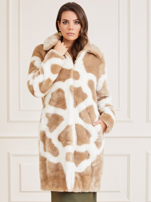 Kaput Od Umjetnog Krzna Smeđa Guess Shopping