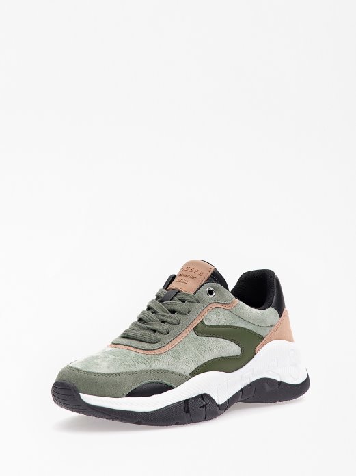 Kinlee Tenisice Za Trčanje S Umetkom Od Antilopa Bež Guess Shopping