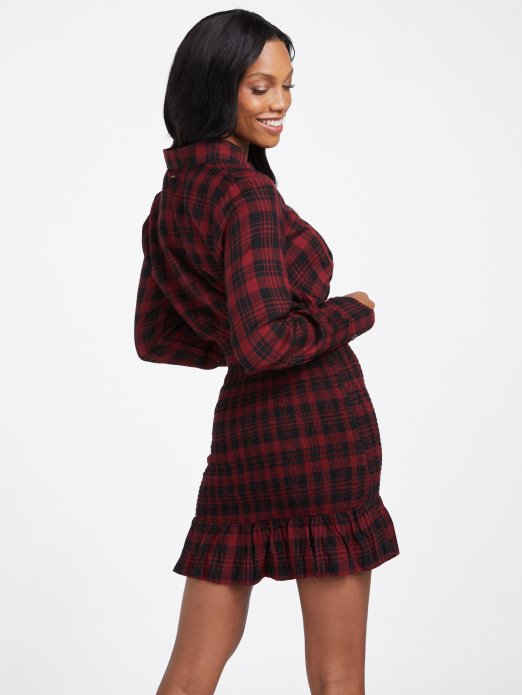 Klay Smocked Dress Blagdansko Blaženstvo Karirano Guess Shopping