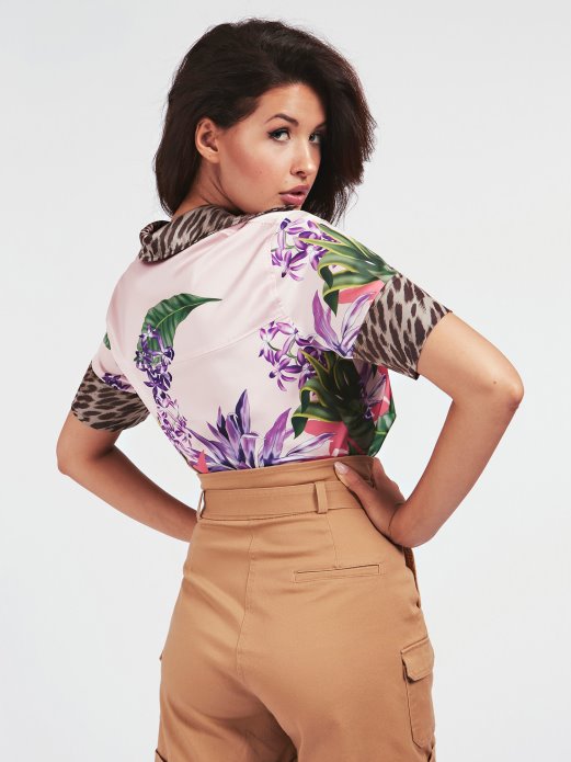 Košulja S Cvjetnim Uzorkom Guess Shopping Multi Ružičasta