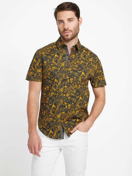 Košulja S Printom Whitney Guess Shopping Jet Crna