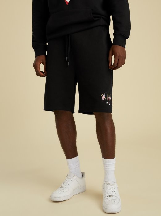 Kratke Hlače S Logotipom S Uzicom Crne Pogodite Kupnju