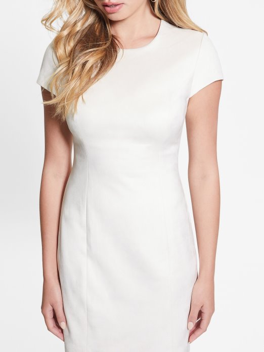 Krem Bijela Guess Shopping Alma Haljina Od Umjetnog Antilopa