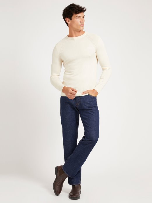 Krem Džemper S Okruglim Izrezom Od Mješavine Viskoze Guess Shopping