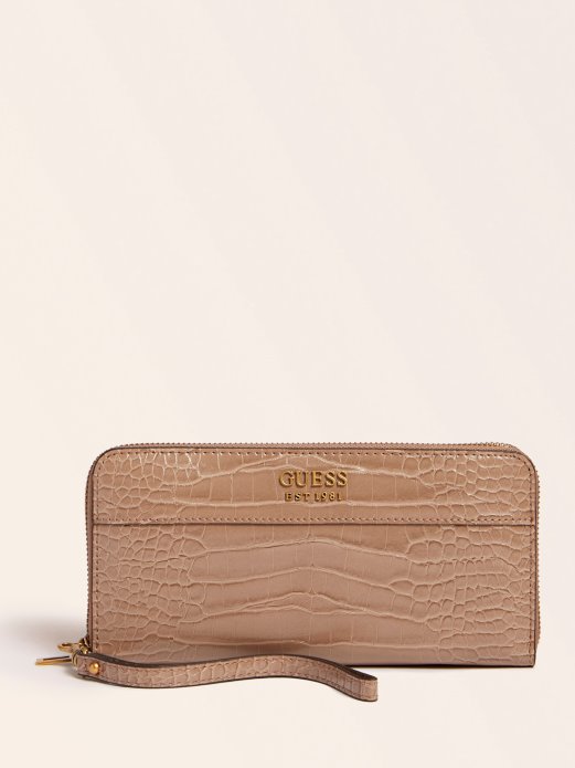 Krem Katey Croc Print Maksi Novčanik Guess Shopping
