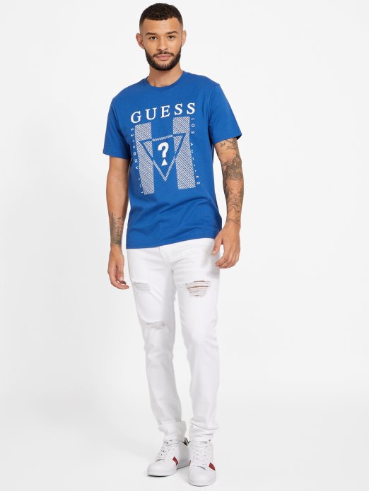 Kwes Majica S Ovratnikom S Logotipom Plava Maya Guess Shopping