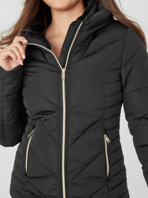 Laila Podstavljena Jakna Jet Crna Guess Shopping