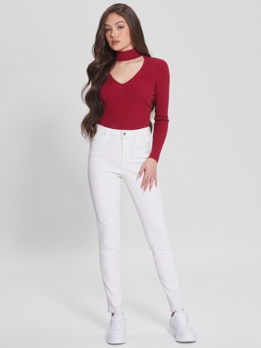 Lea Cutout Pulover Sa šljokicama Guess Shopping Fruit Juice Pink Multi