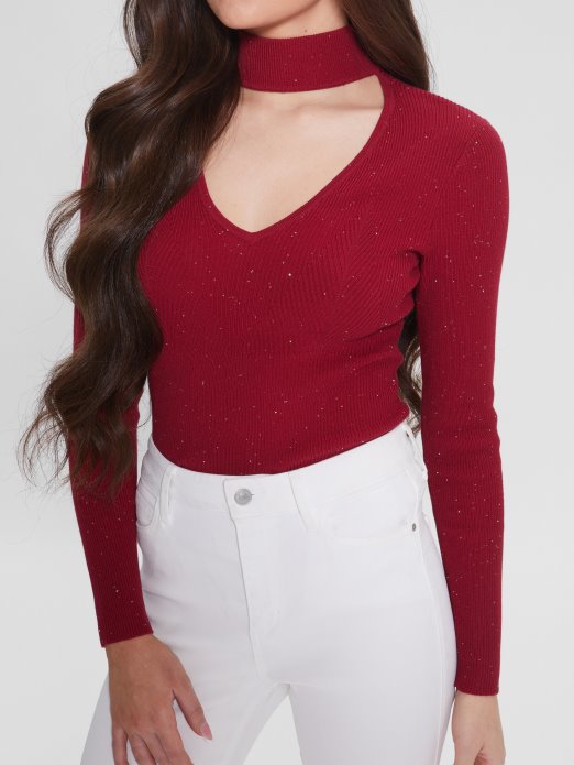 Lea Cutout Pulover Sa šljokicama Guess Shopping Fruit Juice Pink Multi