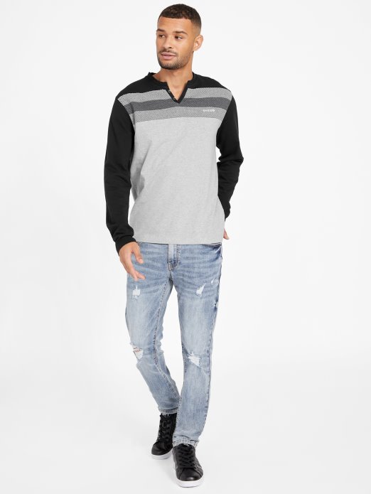 Lennox Color-block Majica Dugih Rukava Jet Crna Multi Guess Shopping