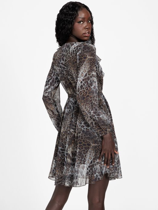 Leopard Jacquard Multi Eco Avelina Kratka Haljina Guess Shopping