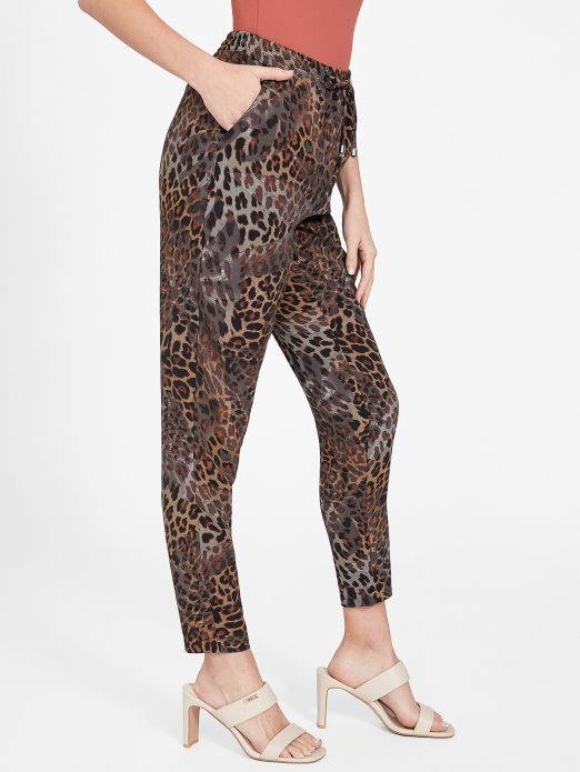 Leopard Jacquard Multi Fadey Hlače S Printom životinja Guess Shopping