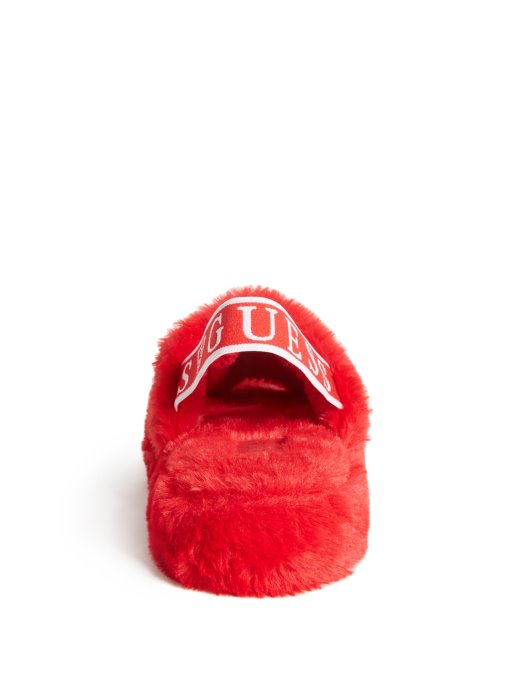 Liddie Papuče Od Umjetnog Krzna Guess Shopping Crvene