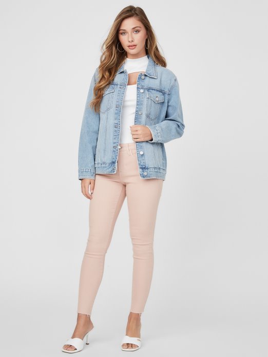 Light Wash Amo Denim Trucker Jacket Guess Shopping