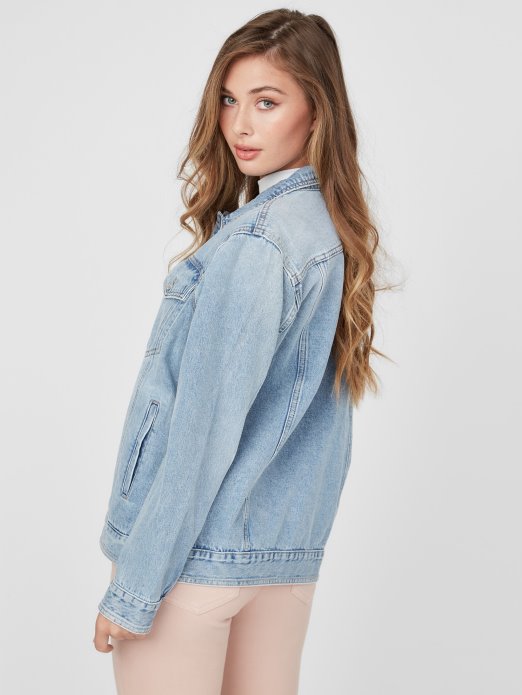 Light Wash Amo Denim Trucker Jacket Guess Shopping