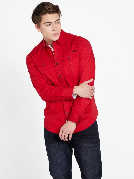 Lingard Košulja Dugih Rukava Guess Shopping Ragbi Crvena