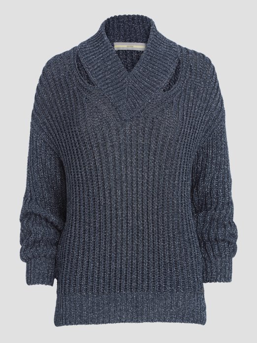 Lise Džemper S Izrezima Pocrnjeli Plavi Lurex Mult Guess Shopping