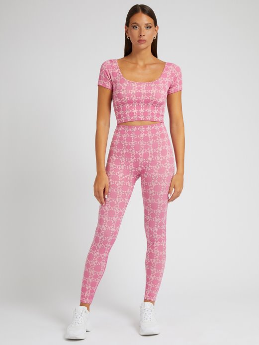 Ljubičasta Po Cijelom Logotipu Crop Top Guess Shopping