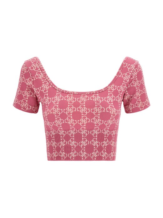 Ljubičasta Po Cijelom Logotipu Crop Top Guess Shopping